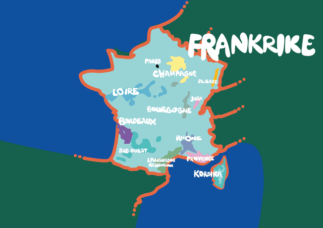 Vinkarta Frankrike