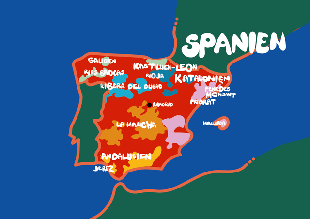 Vinkarta Spanien